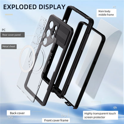 REDPEPPER For Samsung Galaxy S25 Ultra IP68 Waterproof Magnetic Case Clear Phone Cover