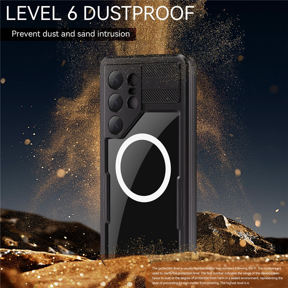 REDPEPPER For Samsung Galaxy S25 Ultra IP68 Waterproof Magnetic Case Clear Phone Cover