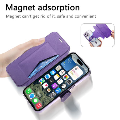 For iPhone 14 Pro Case Compatible with MagSafe Detachable Leather Phone Cover with Lens Film
