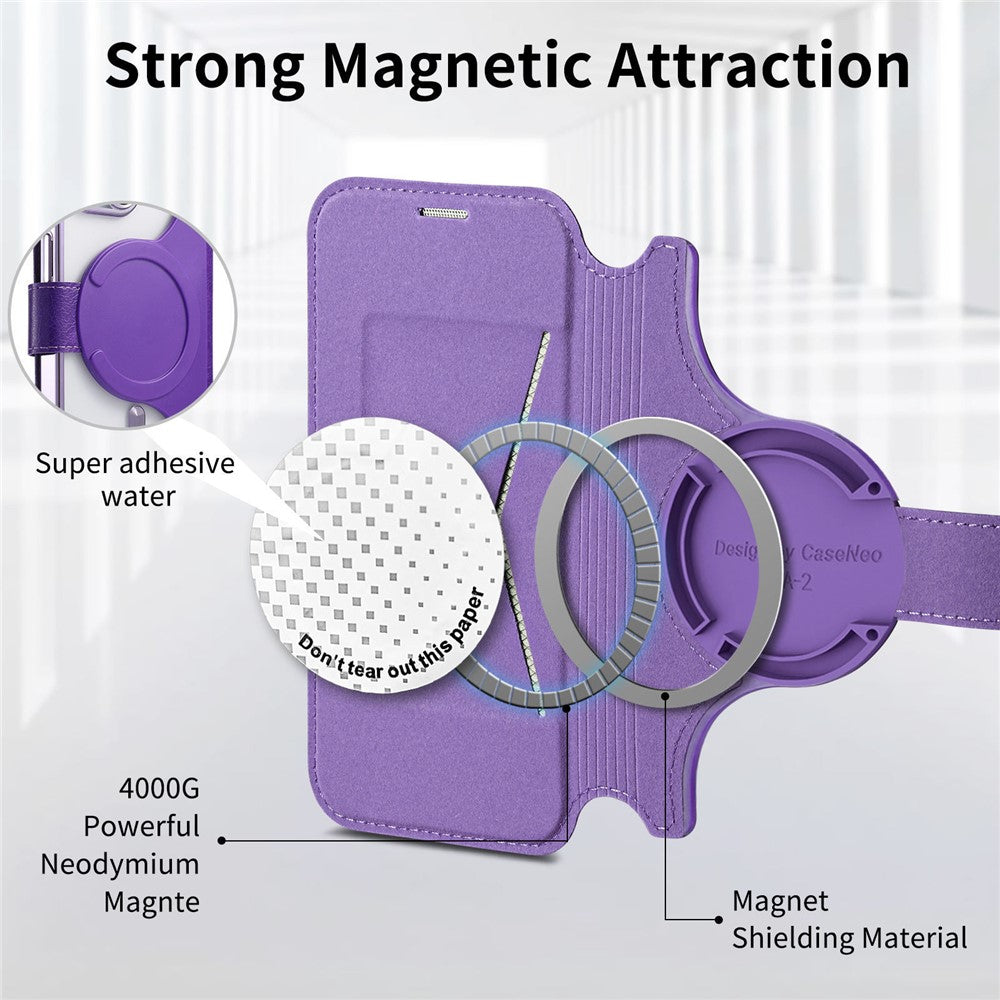 For iPhone 14 Pro Case Compatible with MagSafe Detachable Leather Phone Cover with Lens Film