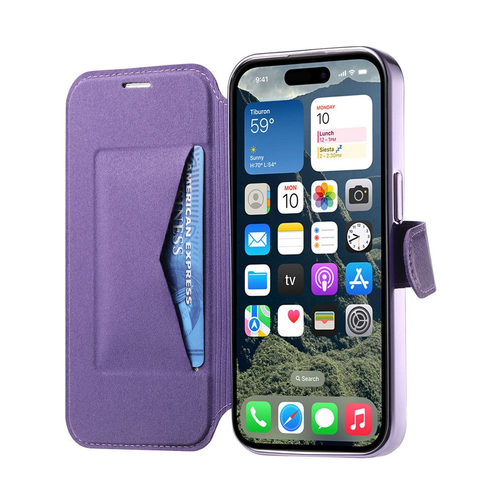 For iPhone 14 Pro Case Compatible with MagSafe Detachable Leather Phone Cover with Lens Film
