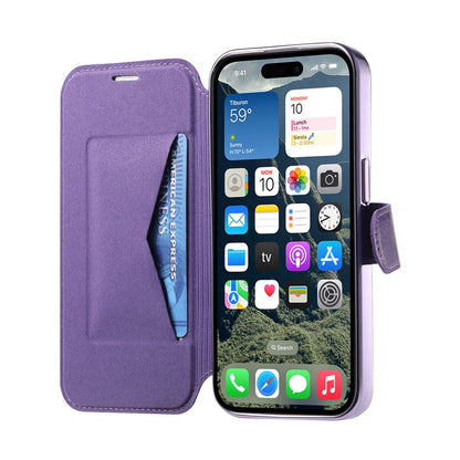 For iPhone 14 Pro Case Compatible with MagSafe Detachable Leather Phone Cover with Lens Film