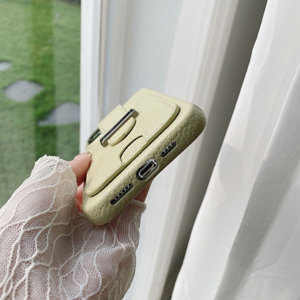 For iPhone 14 Pro Case with Card Slots Litchi Texture Leather + PET Phone Cover
