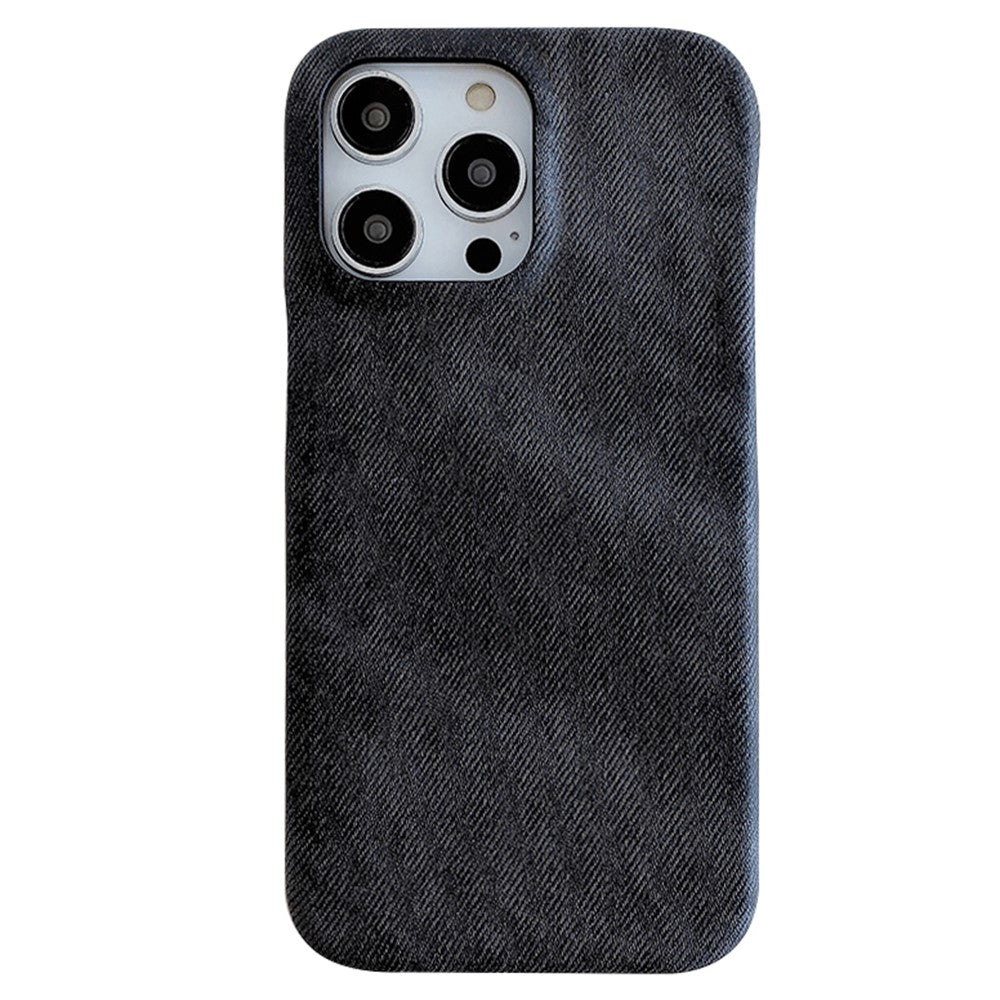 For iPhone 14 Pro Case Jeans Cloth Texture PU Leather + PET Back Cover