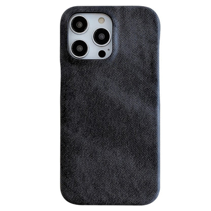 For iPhone 14 Pro Case Jeans Cloth Texture PU Leather + PET Back Cover