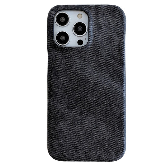 For iPhone 14 Pro Case Jeans Cloth Texture PU Leather + PET Back Cover