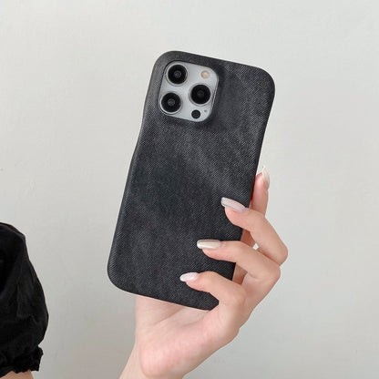 For iPhone 14 Pro Case Jeans Cloth Texture PU Leather + PET Back Cover