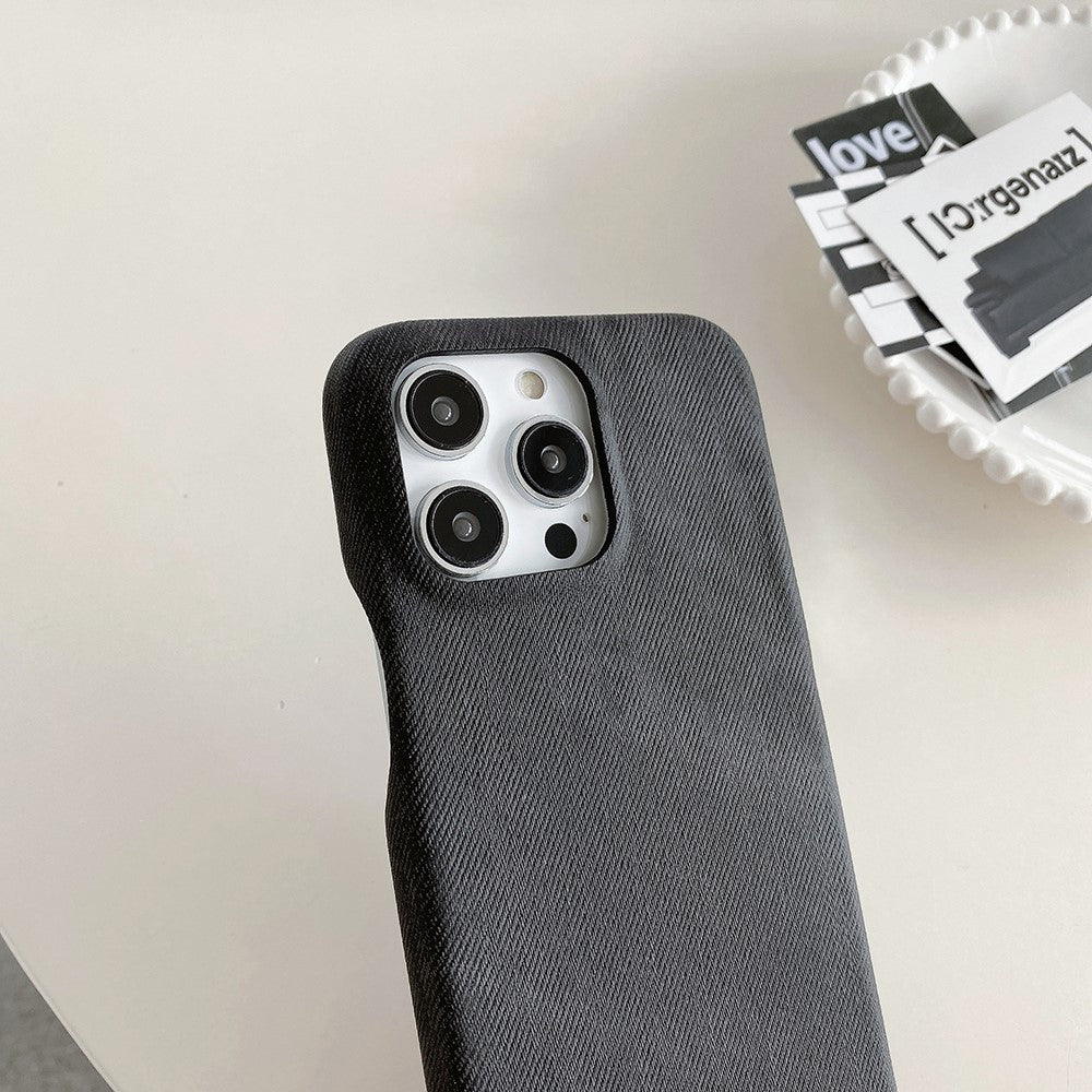For iPhone 14 Pro Case Jeans Cloth Texture PU Leather + PET Back Cover