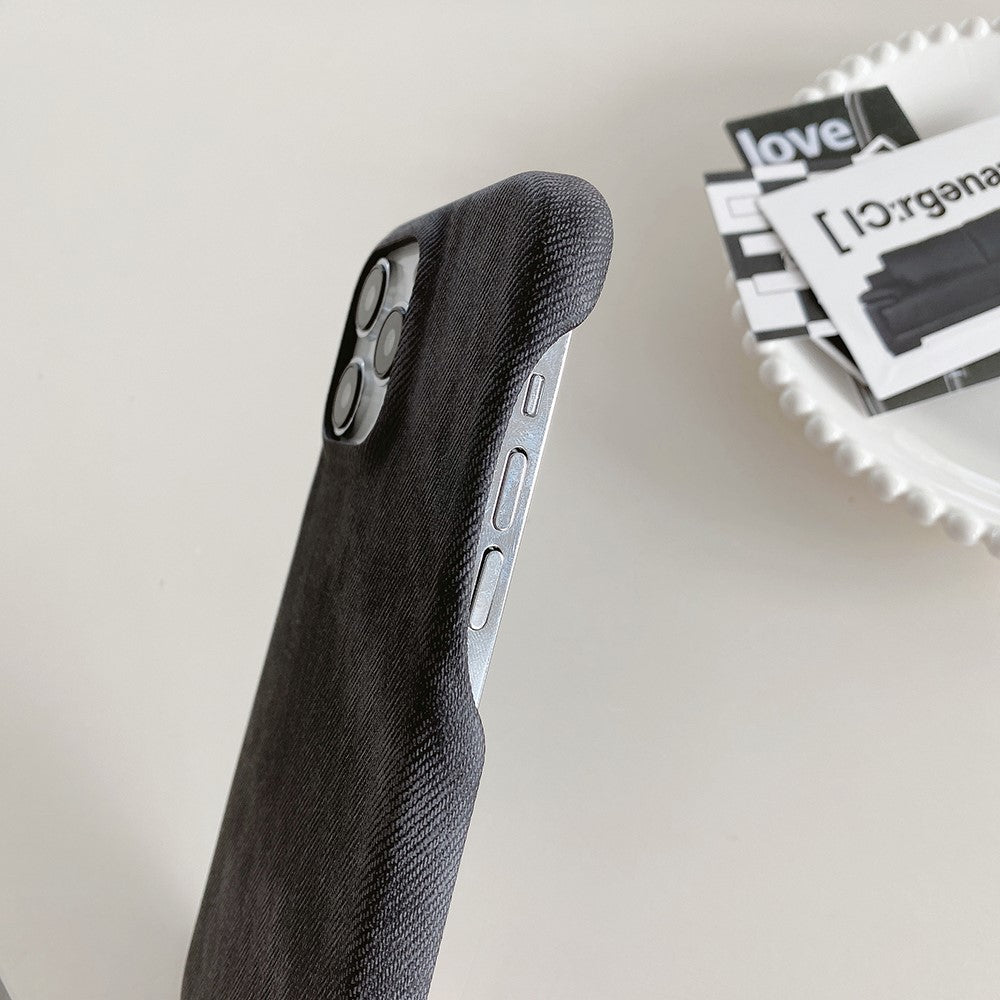 For iPhone 14 Pro Case Jeans Cloth Texture PU Leather + PET Back Cover