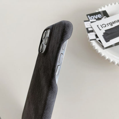 For iPhone 14 Pro Case Jeans Cloth Texture PU Leather + PET Back Cover