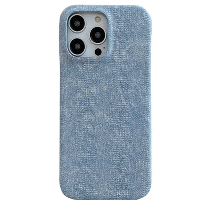 For iPhone 14 Pro Case Jeans Cloth Texture PU Leather + PET Back Cover