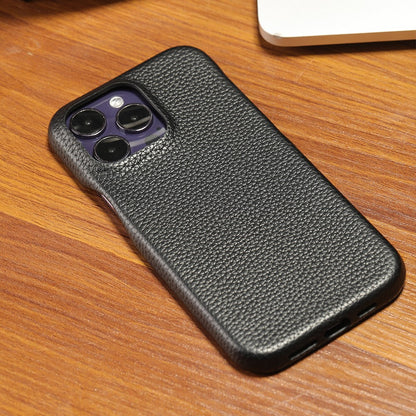 For iPhone 14 Pro Case Litchi Texture PU Leather PET Phone Back Cover