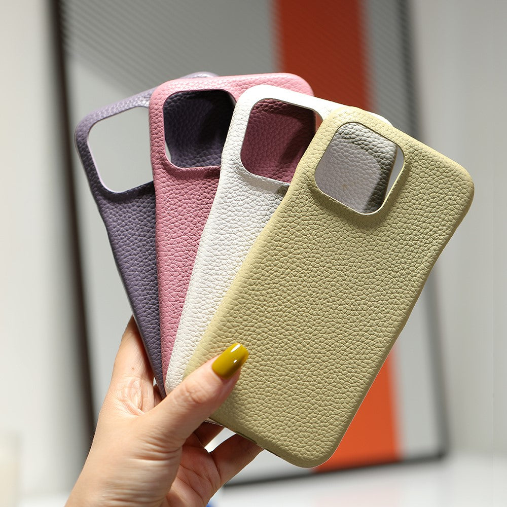 For iPhone 14 Pro Case Litchi Texture PU Leather PET Phone Back Cover