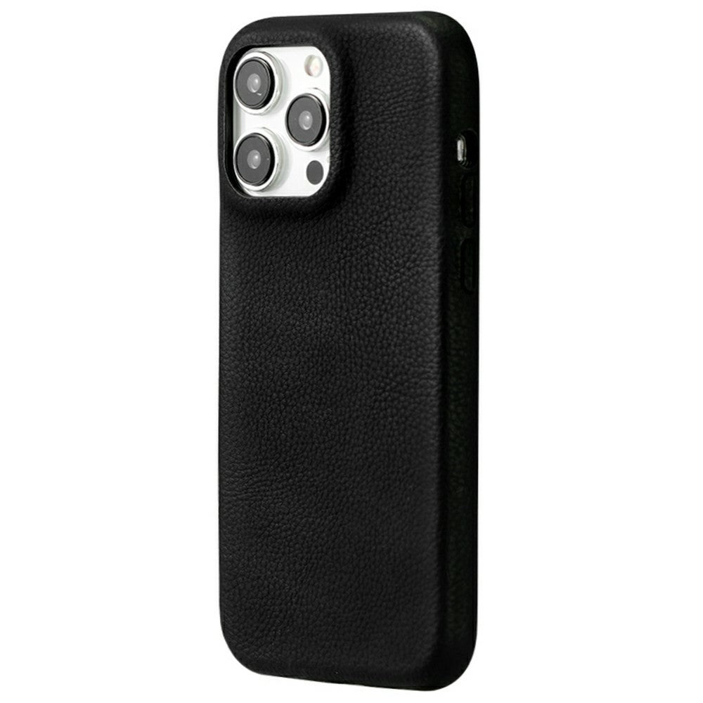 For iPhone 14 Pro Phone Case Skin Touch Litchi Texture Leather Coated PET Mobile Cover