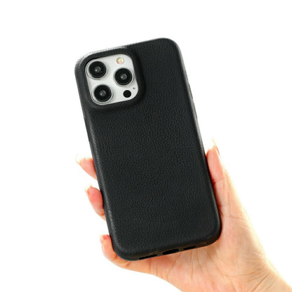 For iPhone 14 Pro Phone Case Skin Touch Litchi Texture Leather Coated PET Mobile Cover