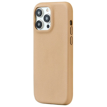 For iPhone 14 Pro Phone Case Skin Touch Litchi Texture Leather Coated PET Mobile Cover