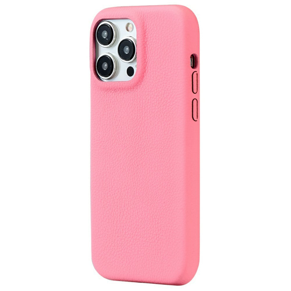 For iPhone 14 Pro Phone Case Skin Touch Litchi Texture Leather Coated PET Mobile Cover