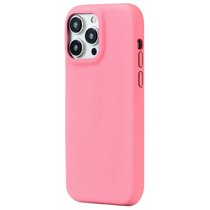 For iPhone 14 Pro Phone Case Skin Touch Litchi Texture Leather Coated PET Mobile Cover