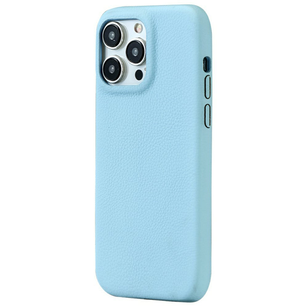 For iPhone 14 Pro Phone Case Skin Touch Litchi Texture Leather Coated PET Mobile Cover