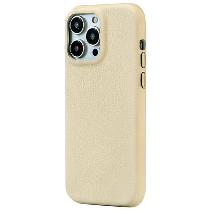 For iPhone 14 Pro Phone Case Skin Touch Litchi Texture Leather Coated PET Mobile Cover