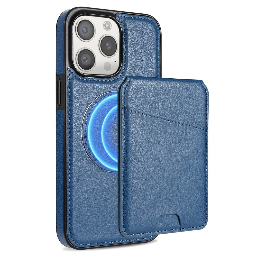 For iPhone 14 Pro Case Compatible with MagSafe Detachable Card Holder Kickstand Leather Phone Back Cover