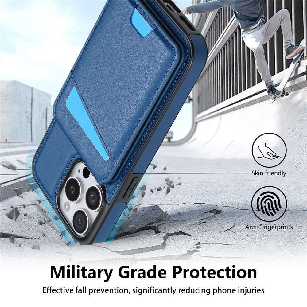 For iPhone 14 Pro Case Compatible with MagSafe Detachable Card Holder Kickstand Leather Phone Back Cover