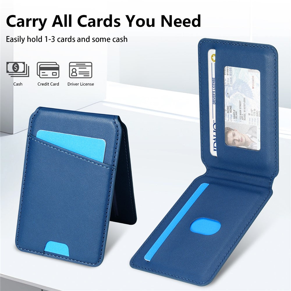For iPhone 14 Pro Case Compatible with MagSafe Detachable Card Holder Kickstand Leather Phone Back Cover