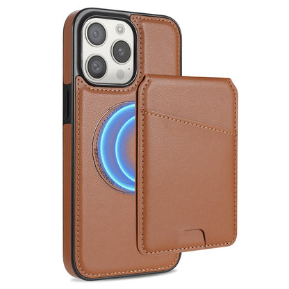 For iPhone 14 Pro Case Compatible with MagSafe Detachable Card Holder Kickstand Leather Phone Back Cover