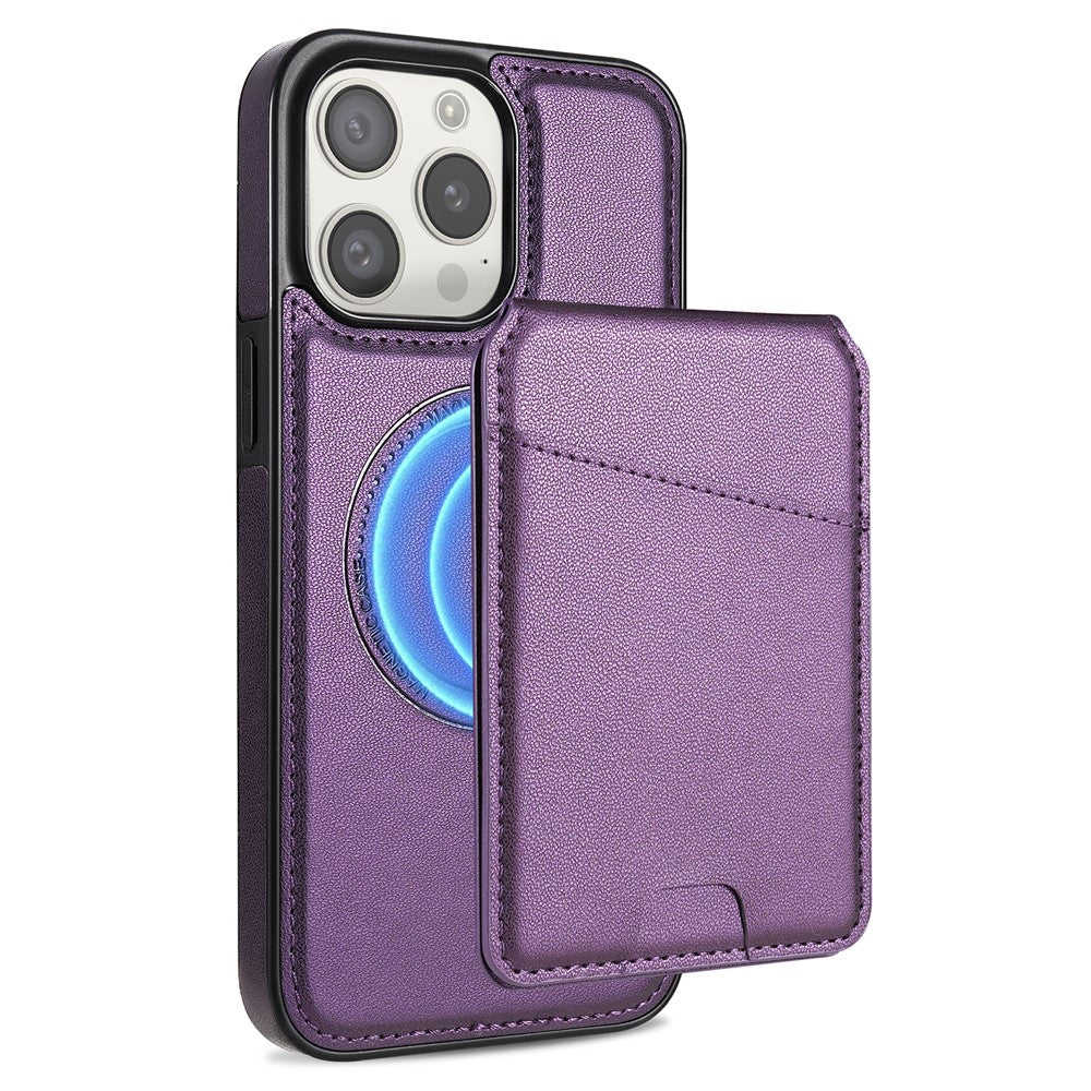 For iPhone 14 Pro Case Compatible with MagSafe Detachable Card Holder Kickstand Leather Phone Back Cover