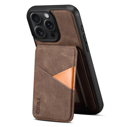 ESEBLE E2 For iPhone 14 Pro Magnetic Case RFID Blocking Retro Leather Back Cover with Detachable Card Holder