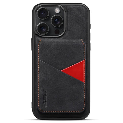 ESEBLE E2 For iPhone 14 Pro Magnetic Case RFID Blocking Retro Leather Back Cover with Detachable Card Holder