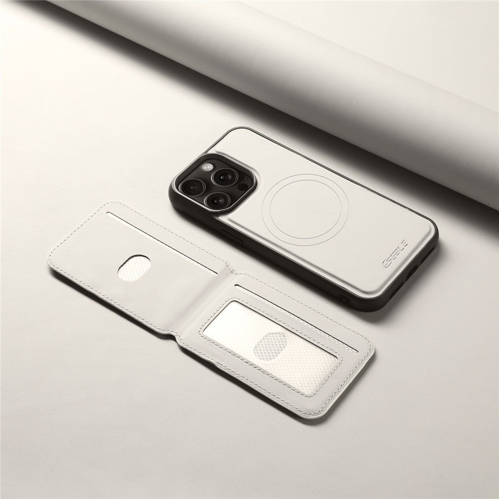 ESEBLE E3 For iPhone 14 Pro Magnetic Case with Detachable Card Holder Leather + TPU RFID Blocking Phone Cover