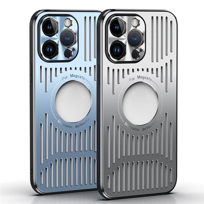 Magnetic Case for iPhone 14 Pro Max Back Hollow Heat Dissipation Phone Case TPU+Metal Phone Cover