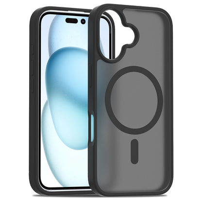 For iPhone 16 Compatible with MagSafe TPU Frame Acrylic Back Phone Cover Skin Touch