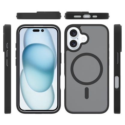 For iPhone 16 Compatible with MagSafe TPU Frame Acrylic Back Phone Cover Skin Touch