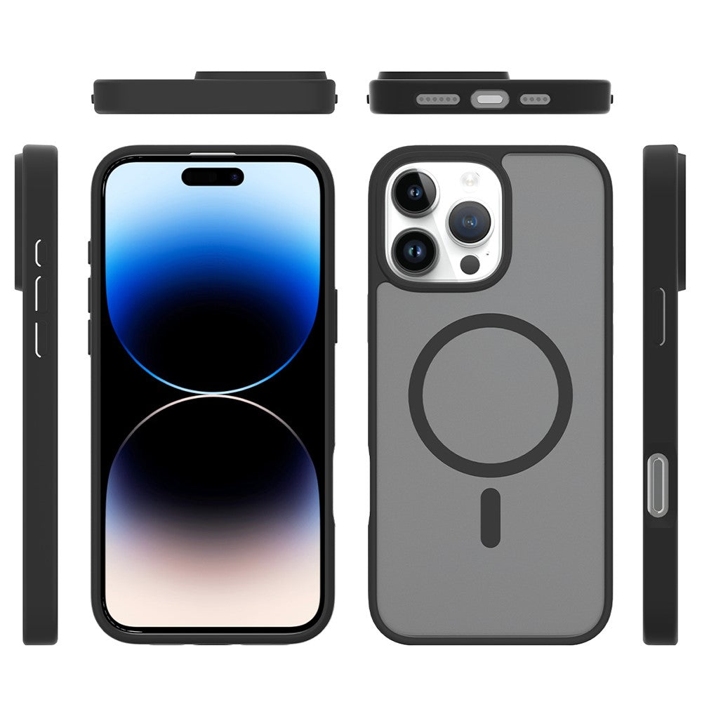 For iPhone 16 Pro Compatible with MagSafe TPU Frame Acrylic Back Phone Cover Skin Touch
