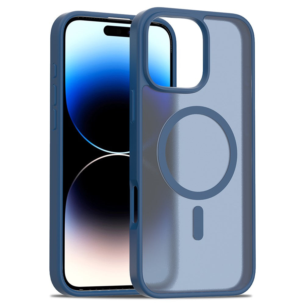 For iPhone 16 Pro Compatible with MagSafe TPU Frame Acrylic Back Phone Cover Skin Touch