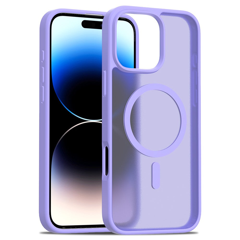 For iPhone 16 Pro Compatible with MagSafe TPU Frame Acrylic Back Phone Cover Skin Touch
