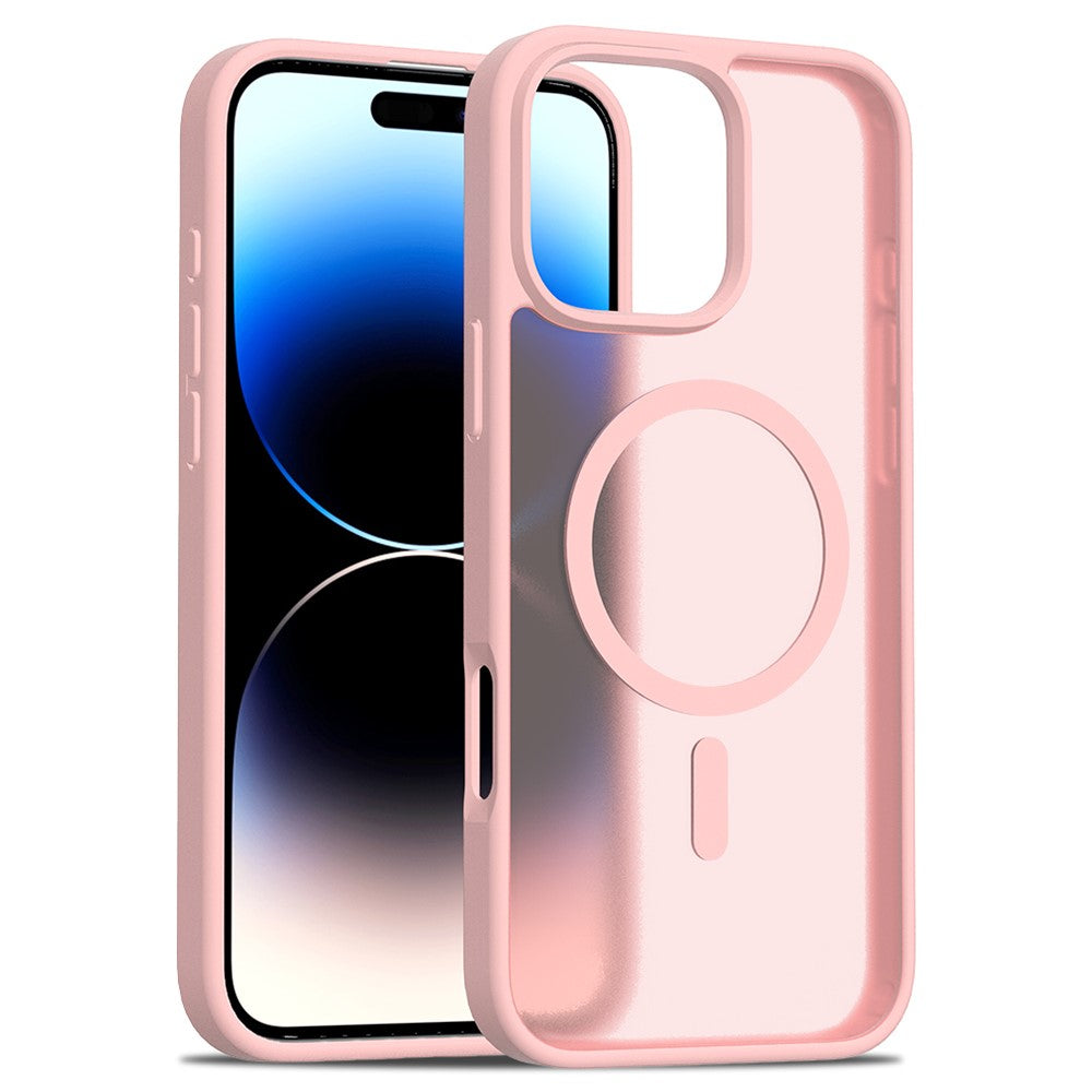 For iPhone 16 Pro Compatible with MagSafe TPU Frame Acrylic Back Phone Cover Skin Touch