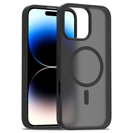For iPhone 16 Pro Max Compatible with MagSafe TPU Frame Acrylic Back Phone Cover Skin Touch