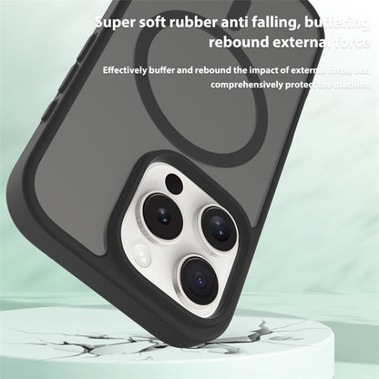 For iPhone 16 Pro Max Compatible with MagSafe TPU Frame Acrylic Back Phone Cover Skin Touch