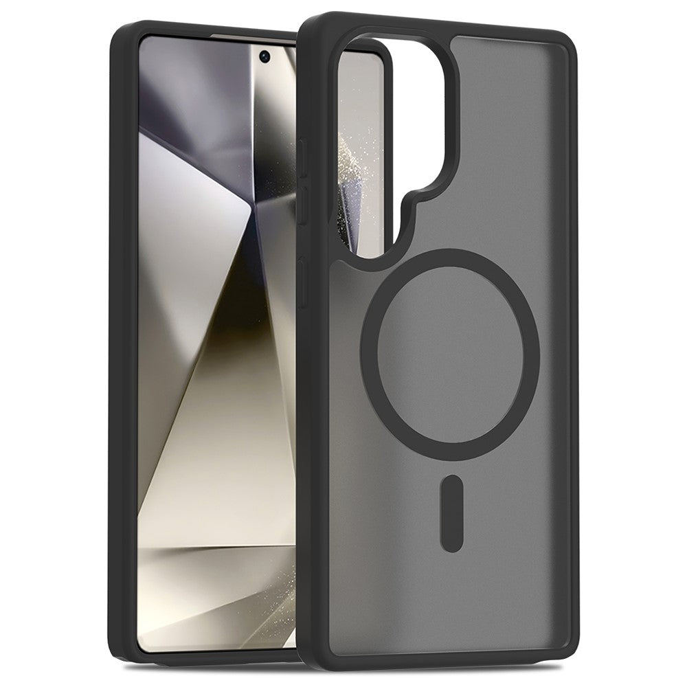For Samsung Galaxy S25 Ultra Magnetic Case TPU Frame Acrylic Back Phone Cover Skin Touch