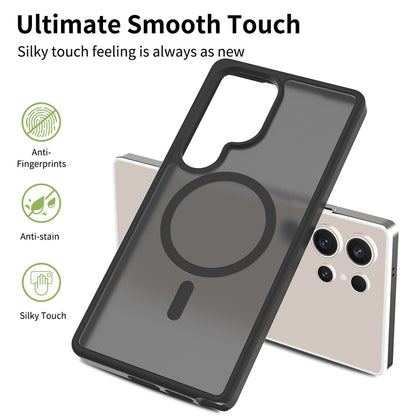 For Samsung Galaxy S25 Ultra Magnetic Case TPU Frame Acrylic Back Phone Cover Skin Touch