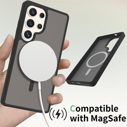 For Samsung Galaxy S25 Ultra Magnetic Case TPU Frame Acrylic Back Phone Cover Skin Touch