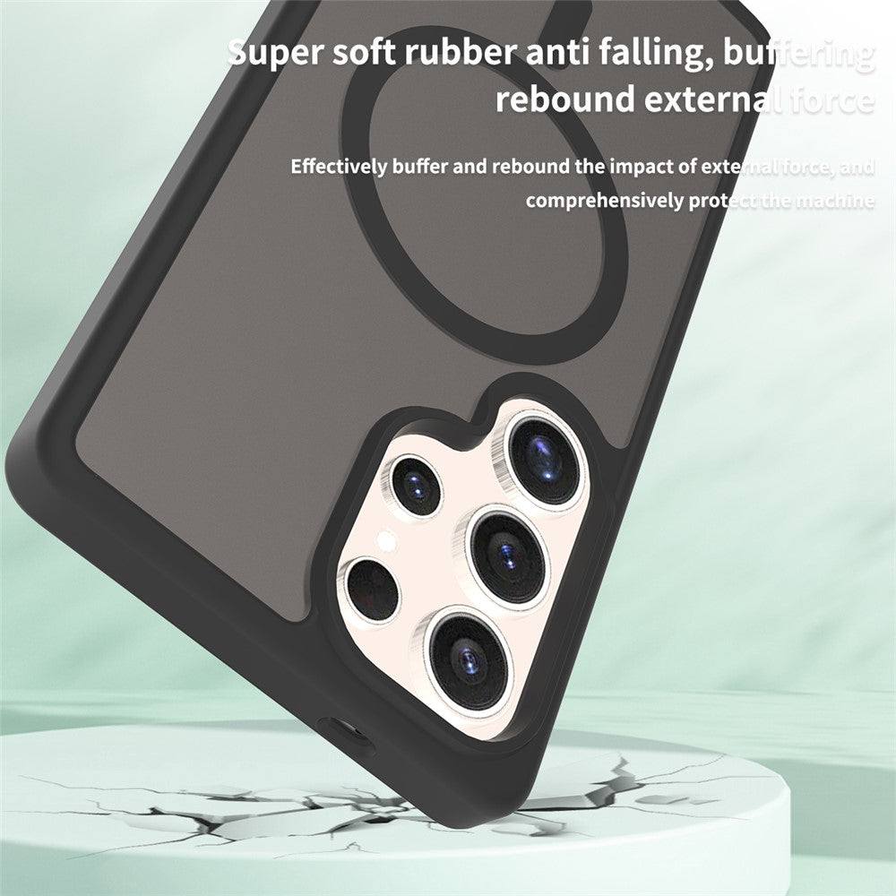For Samsung Galaxy S25 Ultra Magnetic Case TPU Frame Acrylic Back Phone Cover Skin Touch