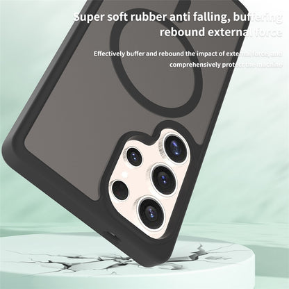 For Samsung Galaxy S25 Ultra Magnetic Case TPU Frame Acrylic Back Phone Cover Skin Touch