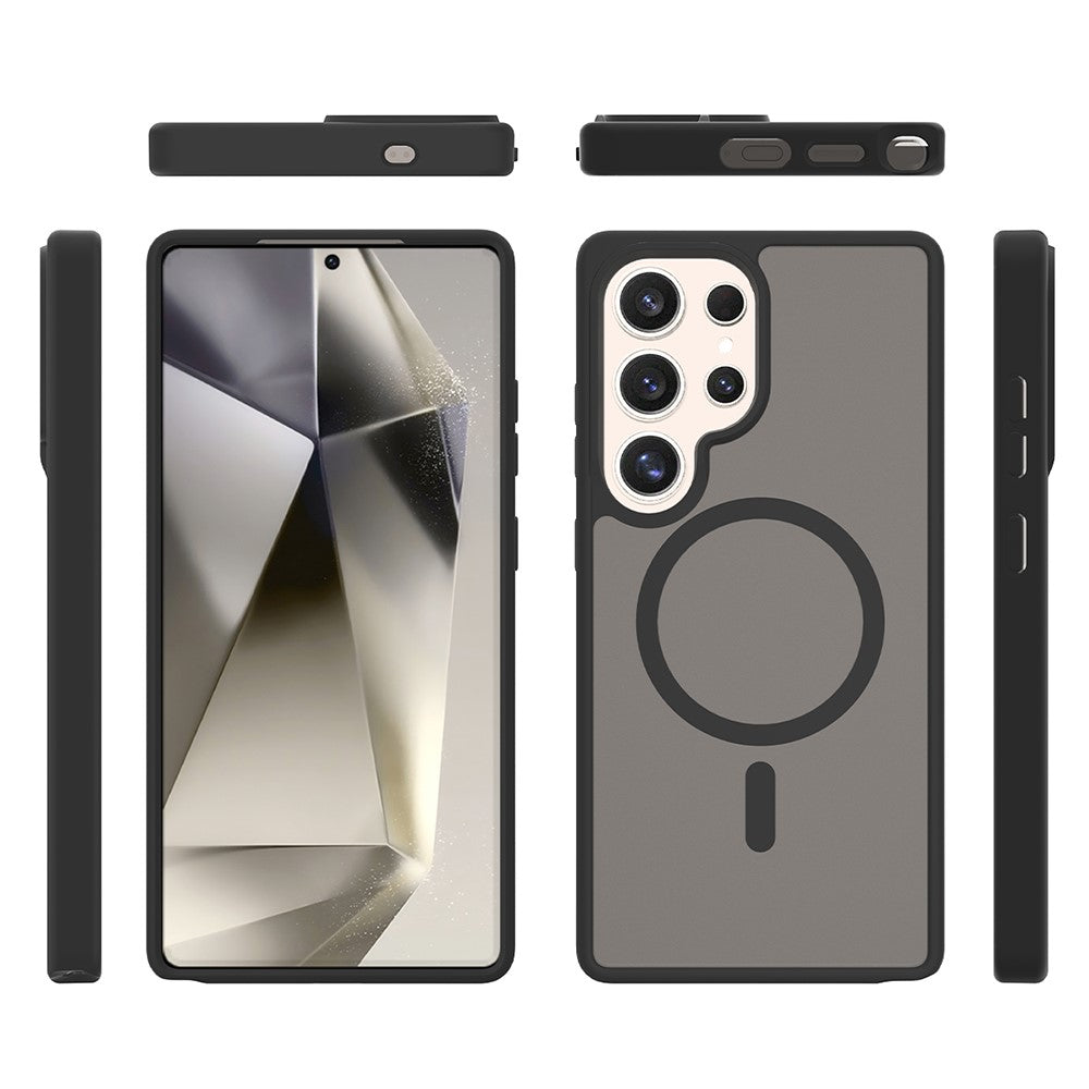 For Samsung Galaxy S25 Ultra Magnetic Case TPU Frame Acrylic Back Phone Cover Skin Touch