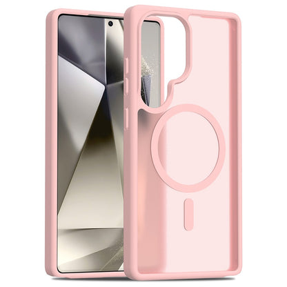 For Samsung Galaxy S25 Ultra Magnetic Case TPU Frame Acrylic Back Phone Cover Skin Touch
