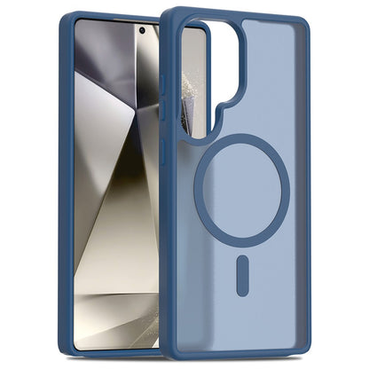 For Samsung Galaxy S25 Ultra Magnetic Case TPU Frame Acrylic Back Phone Cover Skin Touch