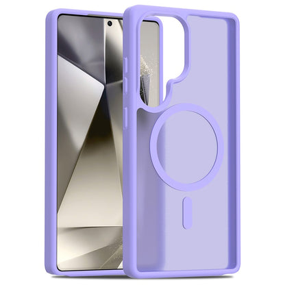 For Samsung Galaxy S25 Ultra Magnetic Case TPU Frame Acrylic Back Phone Cover Skin Touch